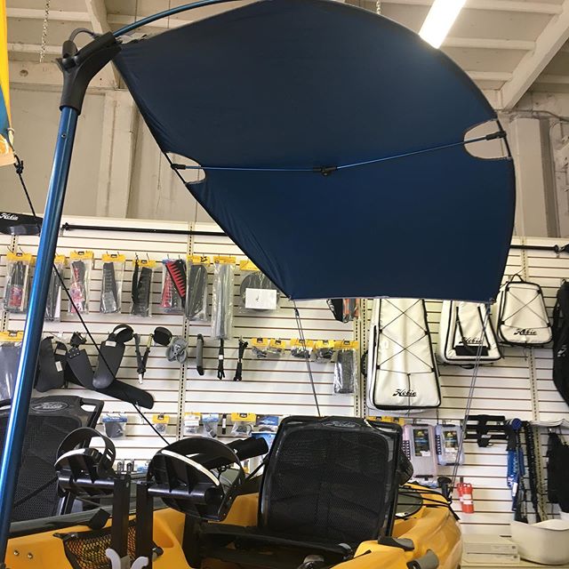 The new Hobie bimini sets up in seconds to ensure all day comfort on the water. Come check one out!! @hobiecatcompany #hobiebimini #hobiekayak #windtoys #hobie #kayak