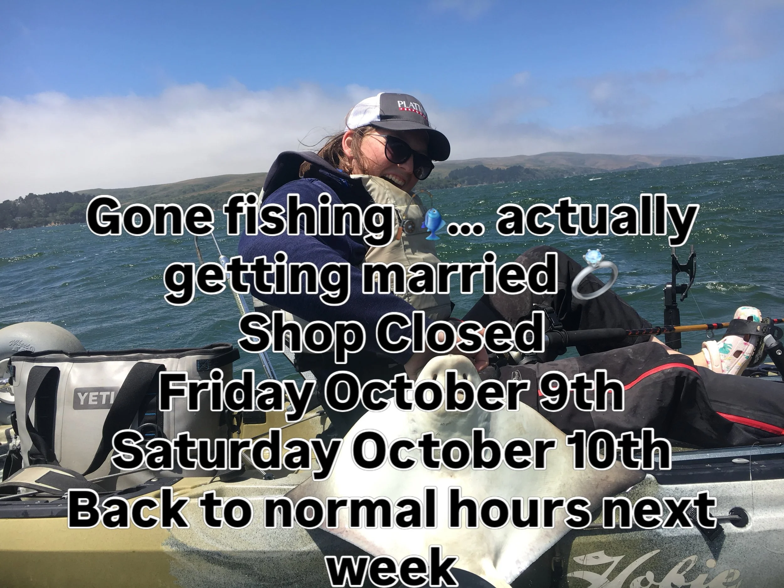 💍 Getting hitched to my favorite kayaking partner, @lizzie.sonnichsen, this weekend! ❤️🛶

The shop will be closed Friday, October 9th, and Saturday, October 10th, while we tie the knot!

We&rsquo;ll be back to our normal Tuesday&ndash;Saturday sche