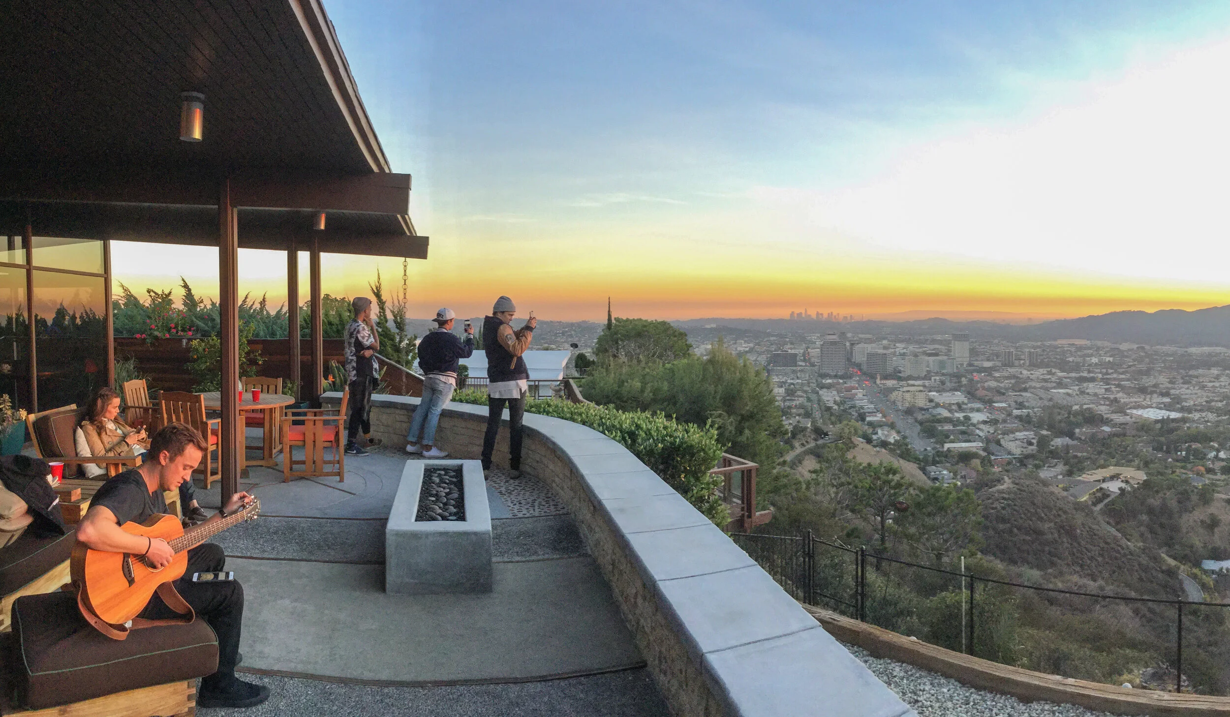 Tom Felton relaxes between takes