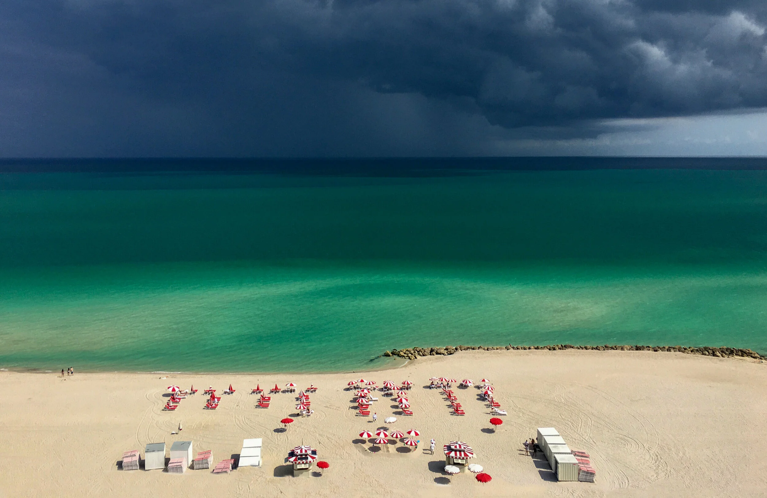 incoming storm on Miami Beach