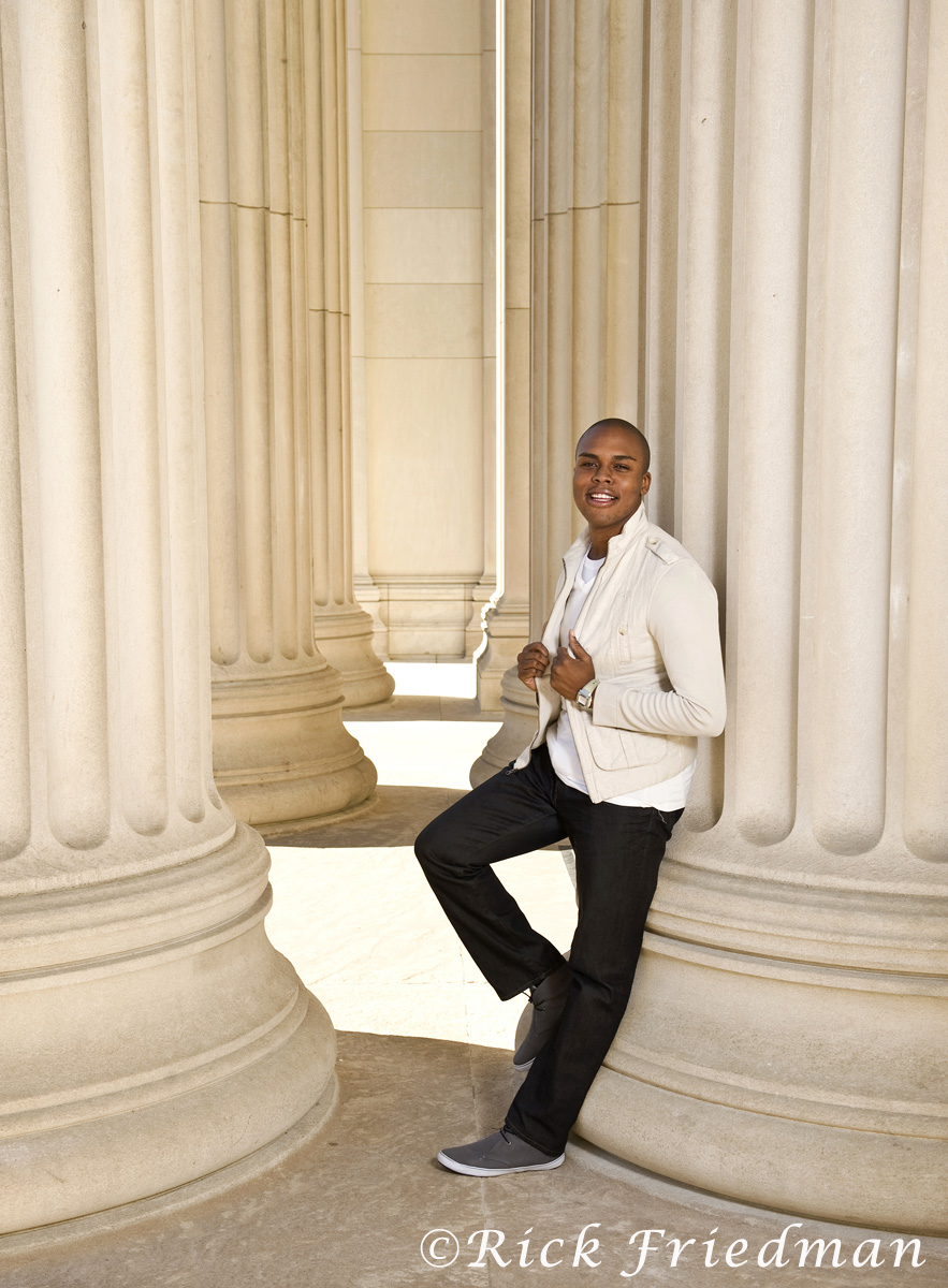 Rudy Dieudonne on the campus of MIT in Cambridge, MA, for Ebony Magazine.