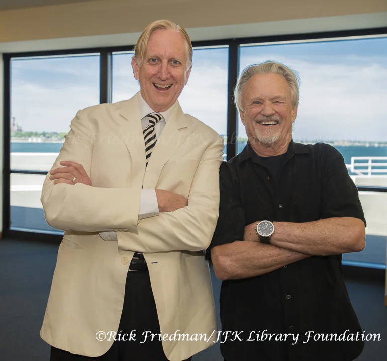T Bone Burnett and Kris Kristofferson at JFK Library in Boston, MA