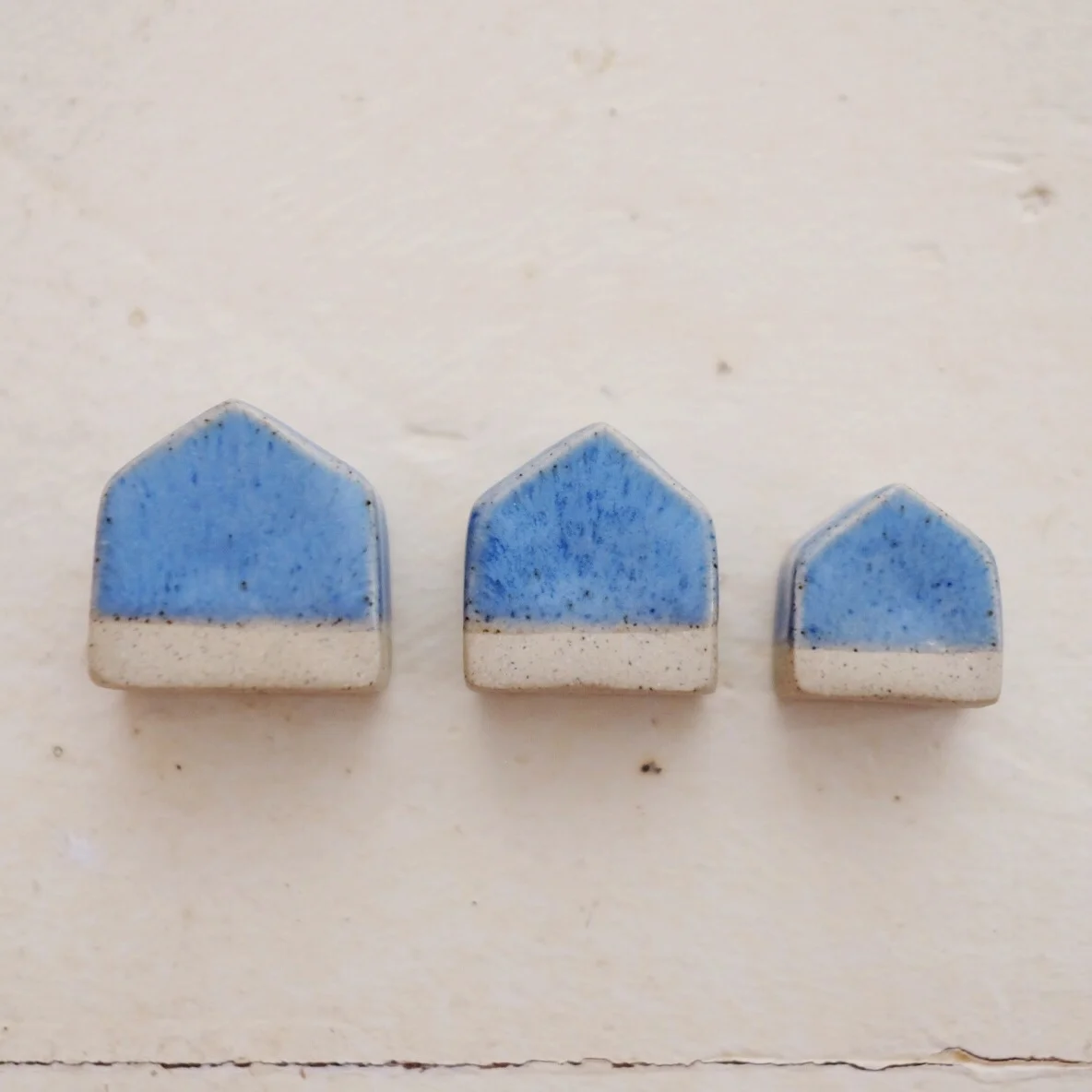 Blue - trio of little houses