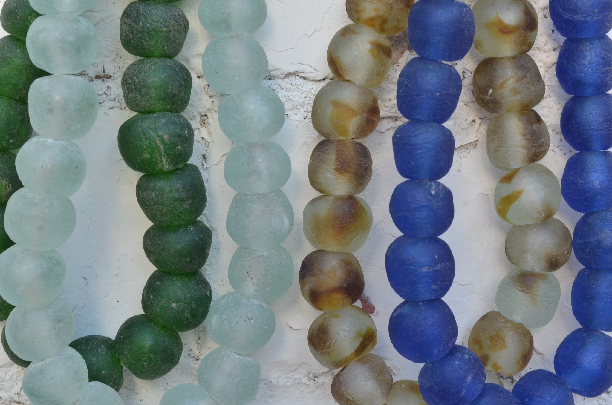 Vintage aqua blue African glass beads-Ghana beads 