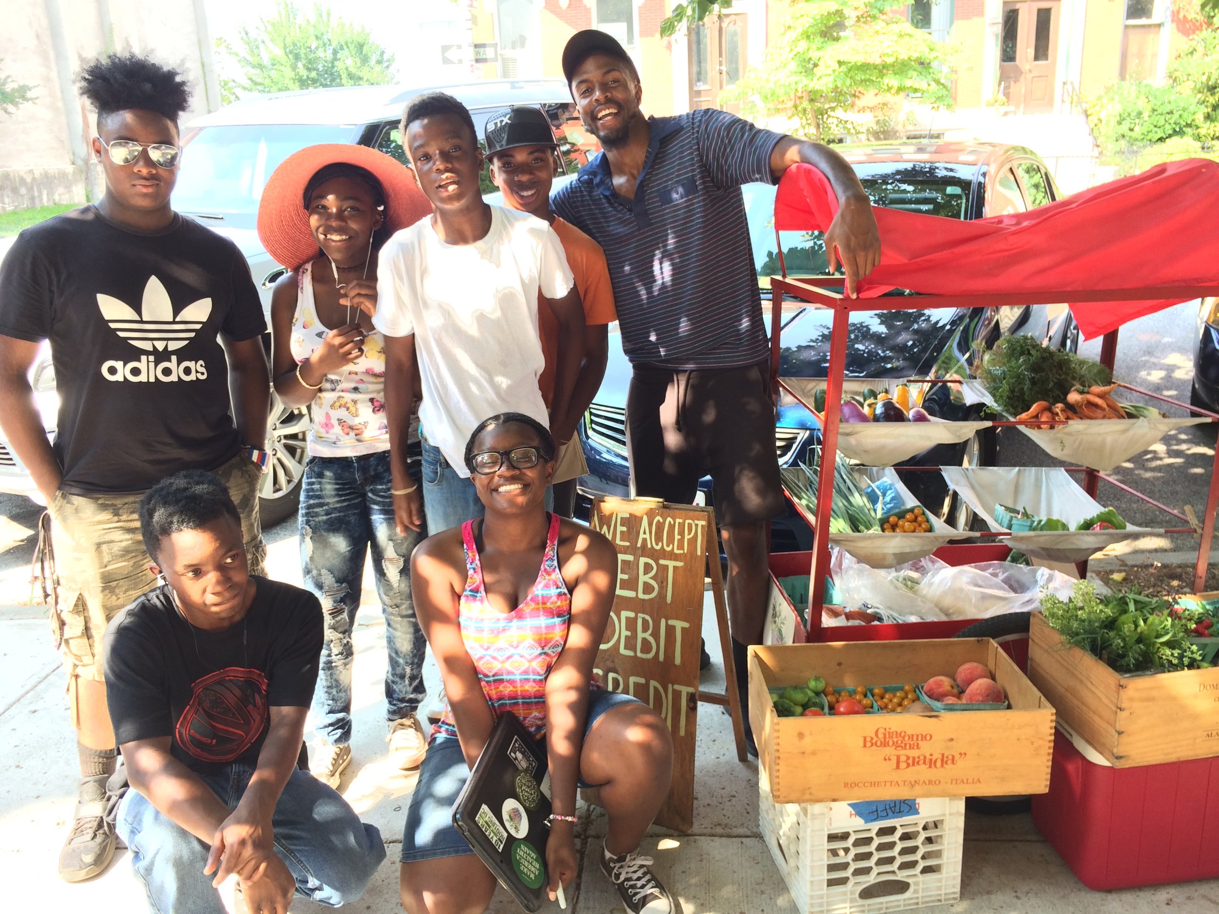 The YouthWorks crew with the weekly Mobile Market