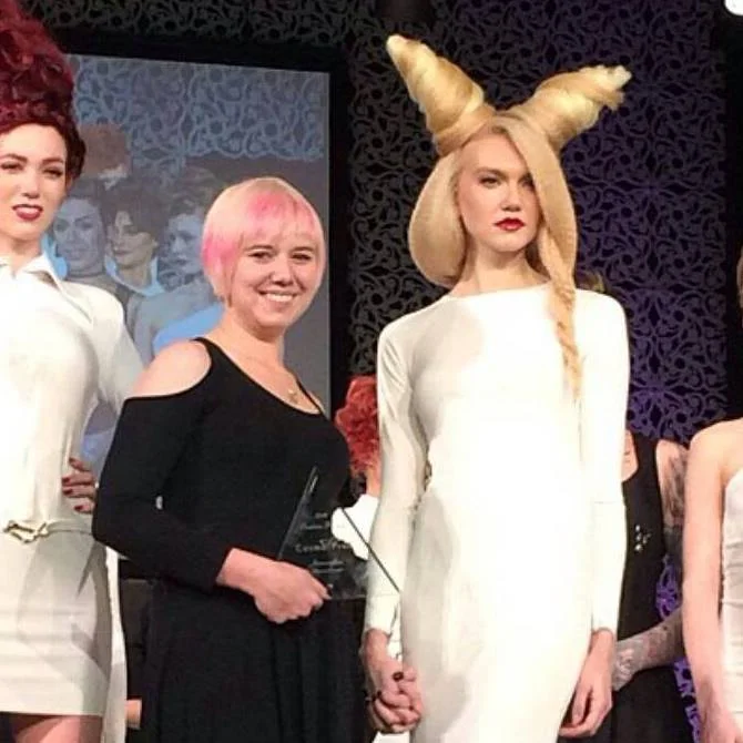 Casal Graduate J essica DeAngelo with model Olga Knuz.