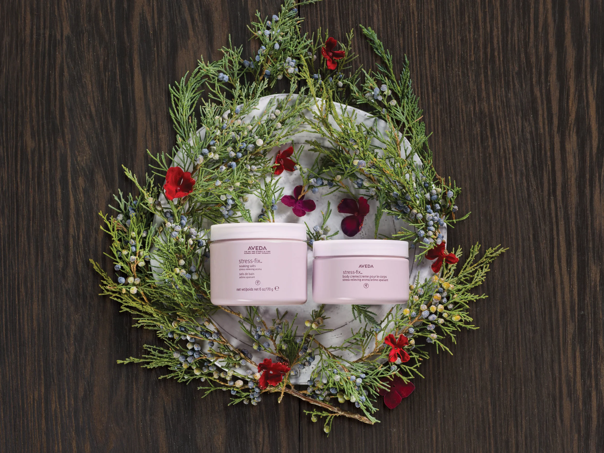 Feeling Less Stress is a Gift: $45 stress-fix™ soaking salts, 170 g stress-fix™ body creme, 100 ml