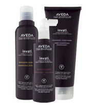 The 3-step system includes: STEP 1: EXFOLIATE invati™ exfoliating shampoo STEP 2: THICKEN invati™ thickening conditioner STEP 3: ACTIVATE invati™ scalp revitalizer