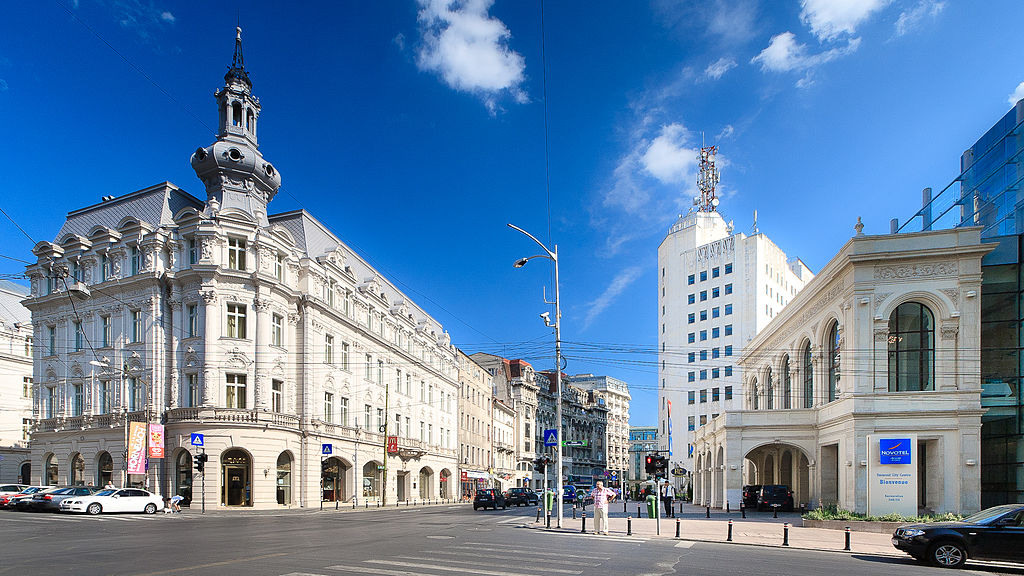 Victory Avenue ( Calea Victoriei ), a major avenue in central Bucharest, Romania (Source: Wikipedia, Mihai Petre )