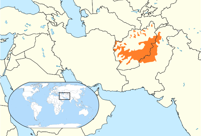 Pashto is primarily spoken in Afghanistan and Pakistan. CThe above map of Pashto-speaking regions (orange) is provided courtesy of Wikipedia.