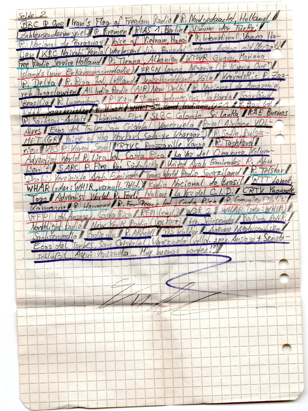 1991 cassette of shortwave IDs, interval signals and numbers stations