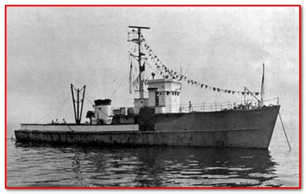 Radio Free America broadcast for about 10 hours in 1973 from this converted WWII minesweeper