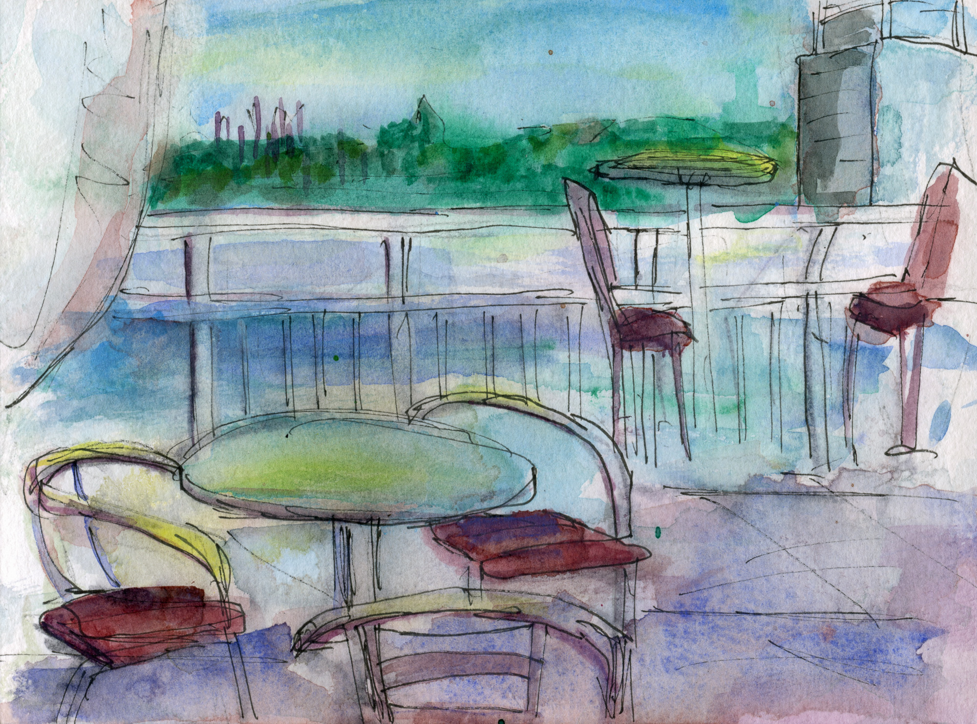 As Evening Settles In (Inspired by the view of the Harbourfront from the pool deck at the Radisson Hotel)