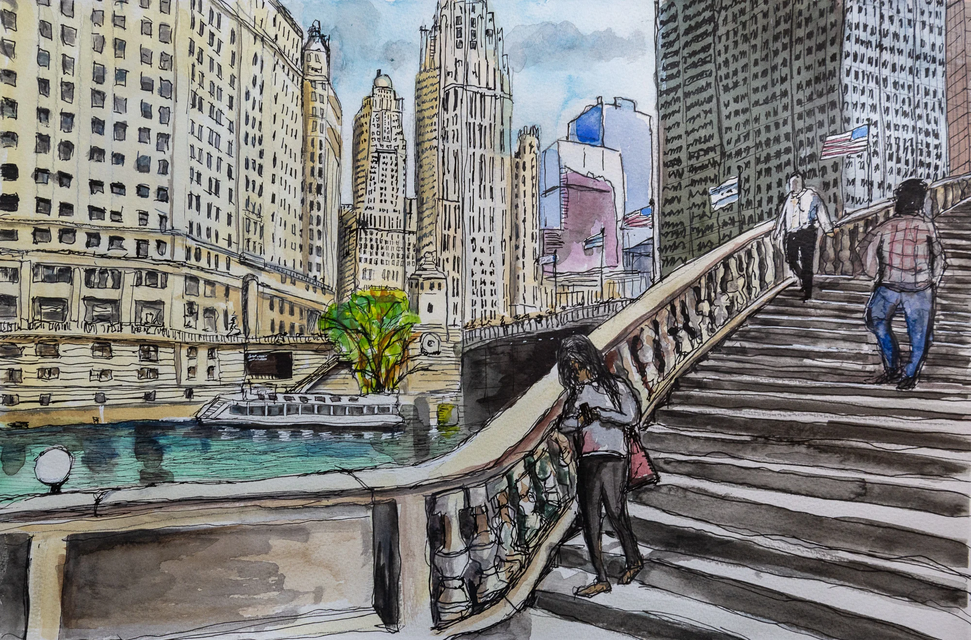 A spring morning on the steps