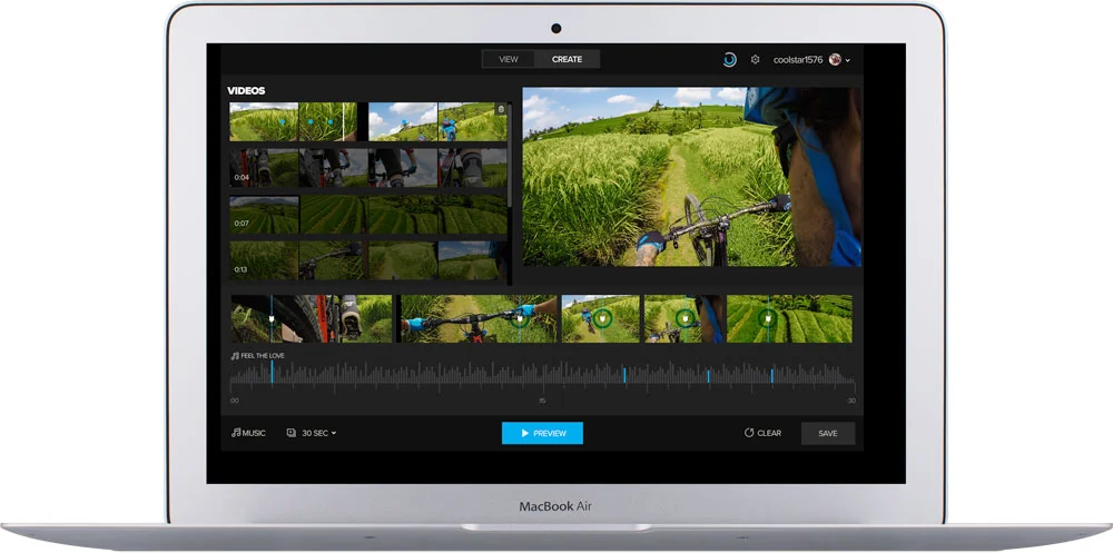 Quik for Desktop App editing screen