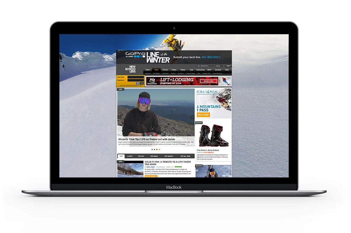 Full page takeover ad on NewSchoolers.com