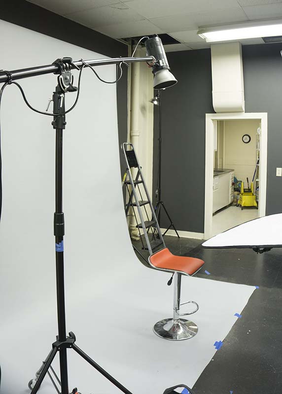 Elinchrom Style 1200 RX with an 8" reflector abut 3' above my model
