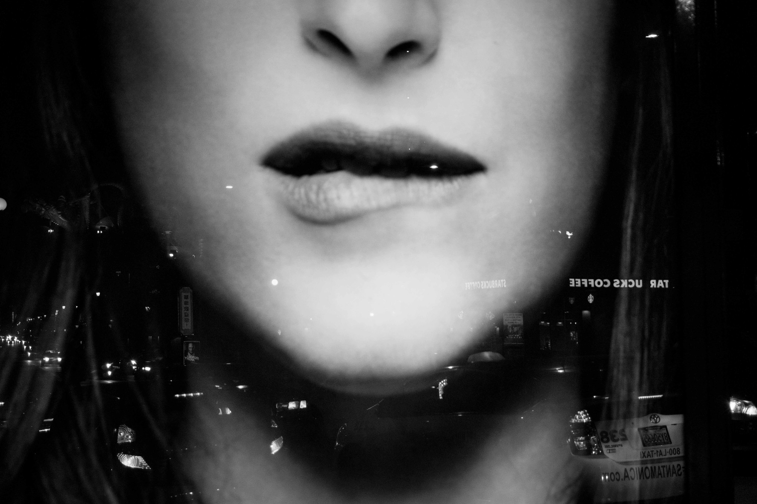 Street photography - after dark bus stop