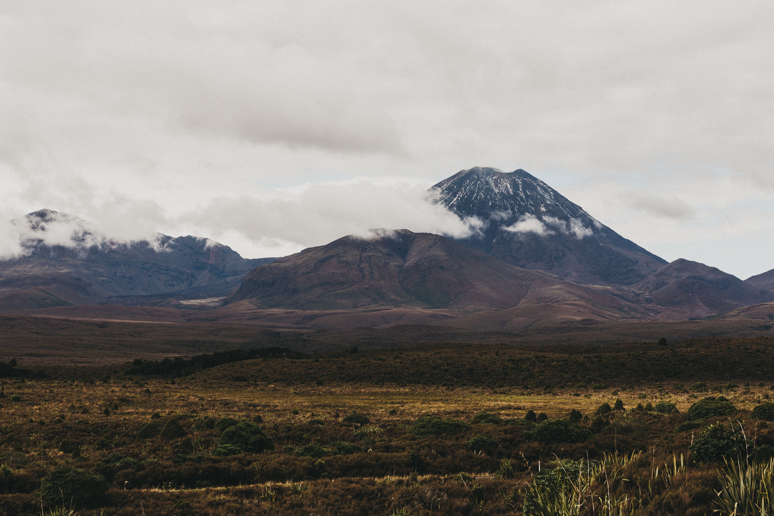 Day Five: driving past the volcanos that we were walking around with no visibility the day before!