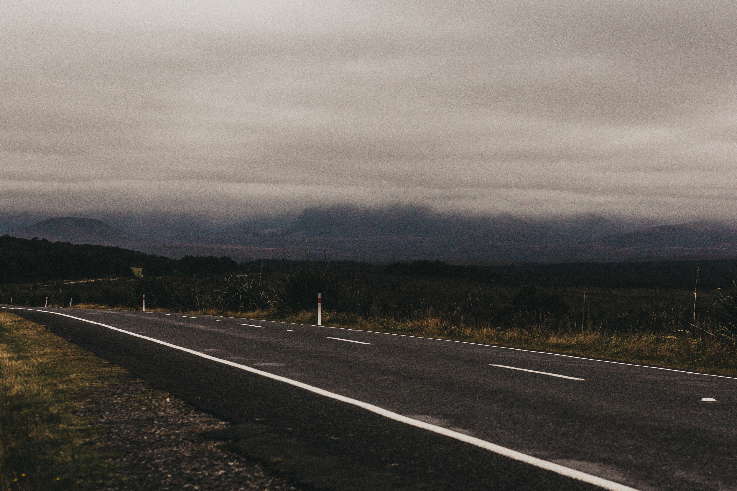 Day 5: the view of misty mountains as we drive home.