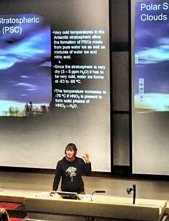 Katja Riedel lecturing at Canterbury University (Photo: Jamie Fitton)