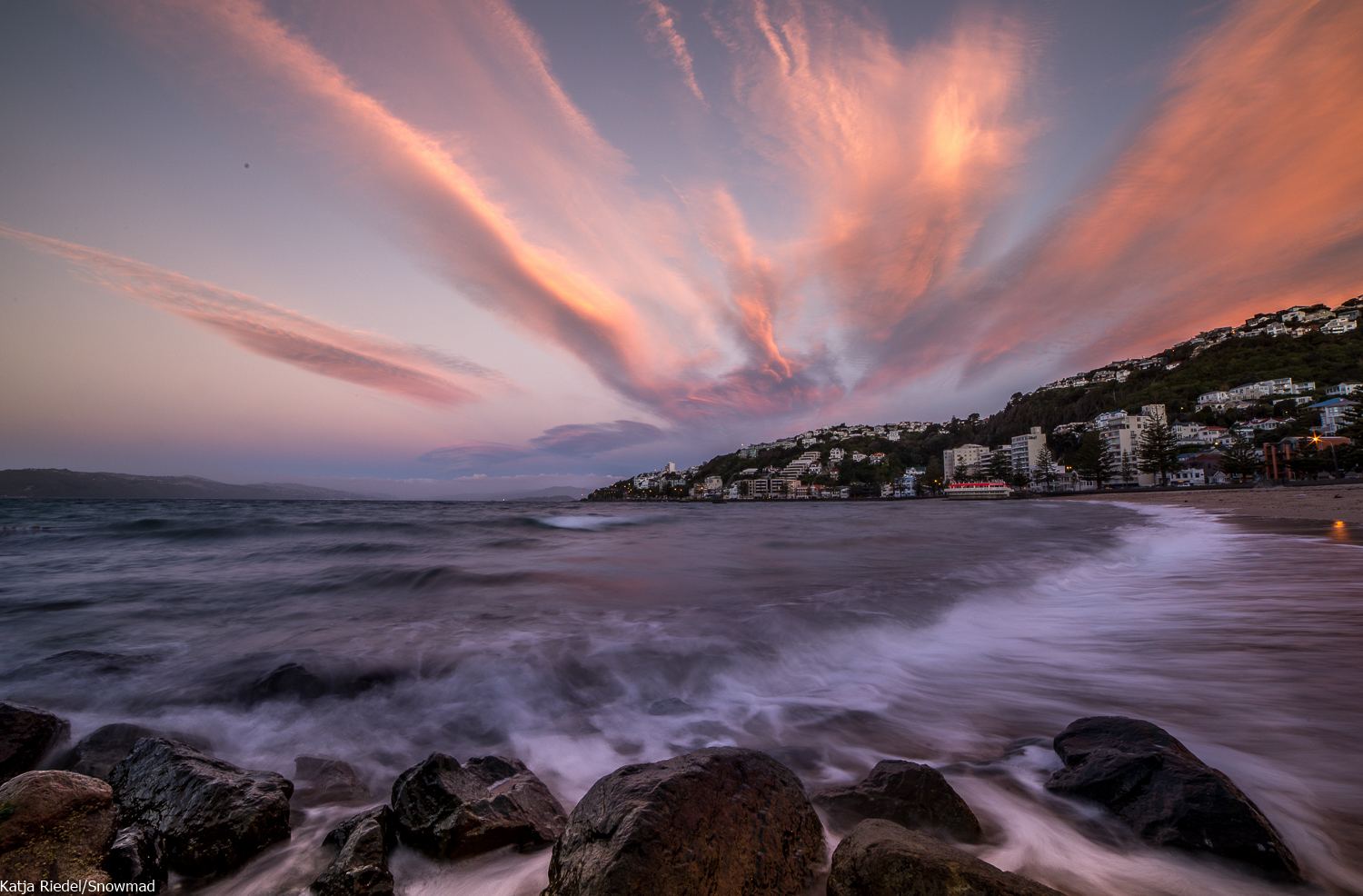 Sunset at Oriental Parade, Wellington