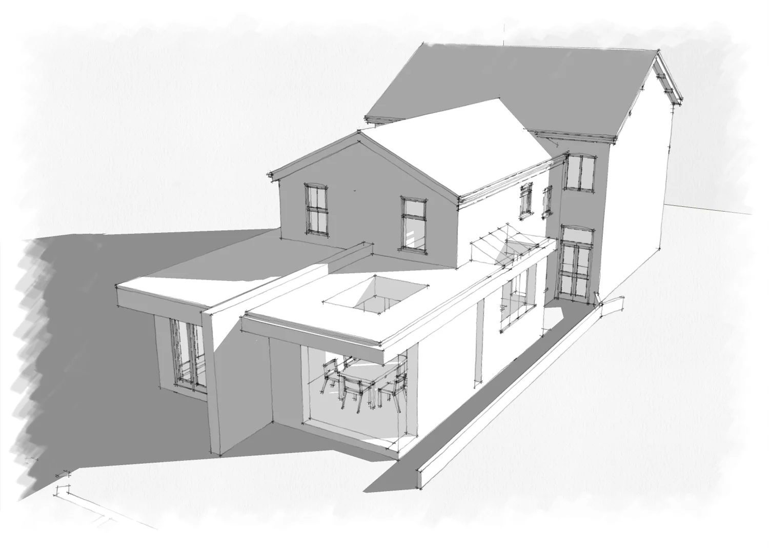 Concept Design Single storey flat roof extension