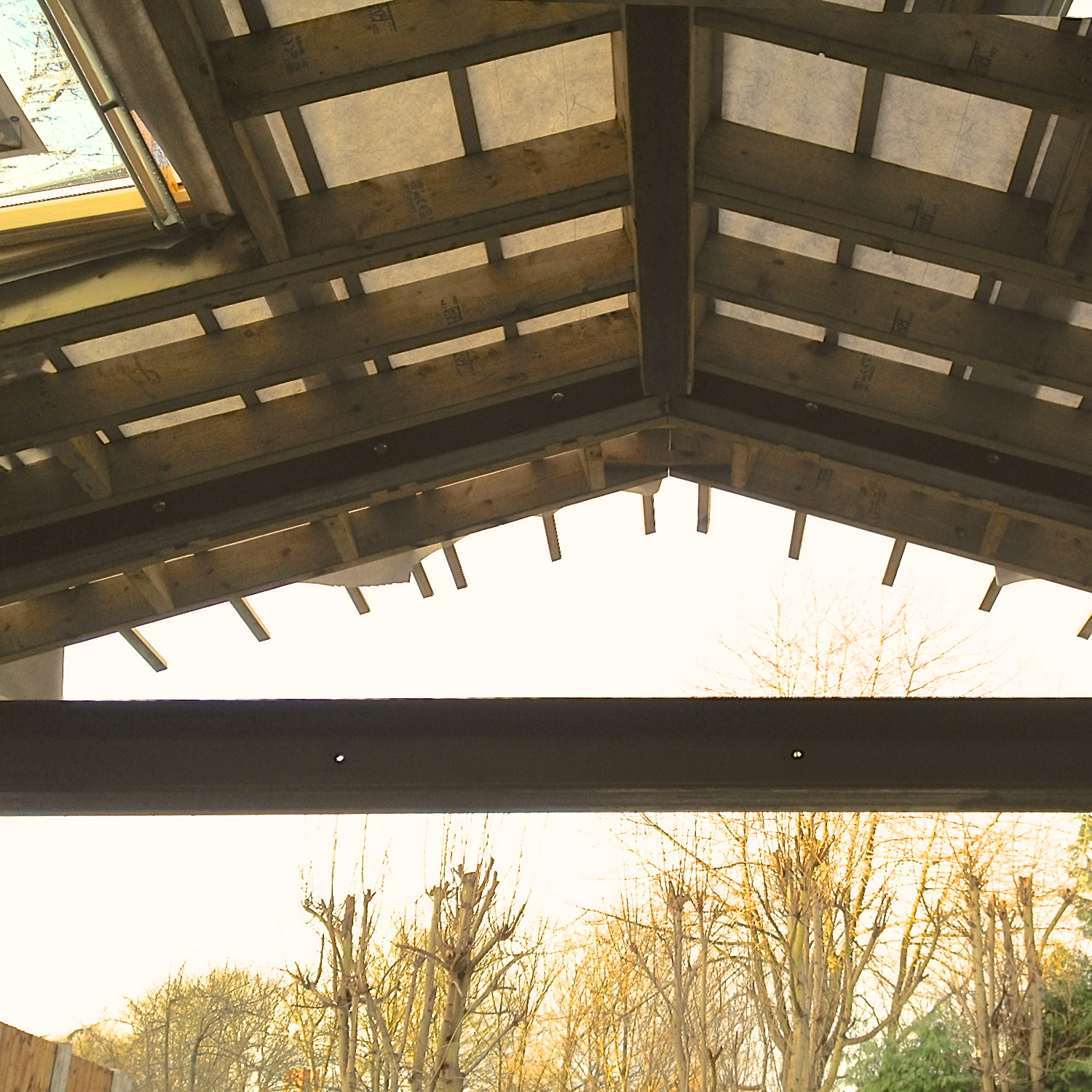 Roof view of dual pitch extension