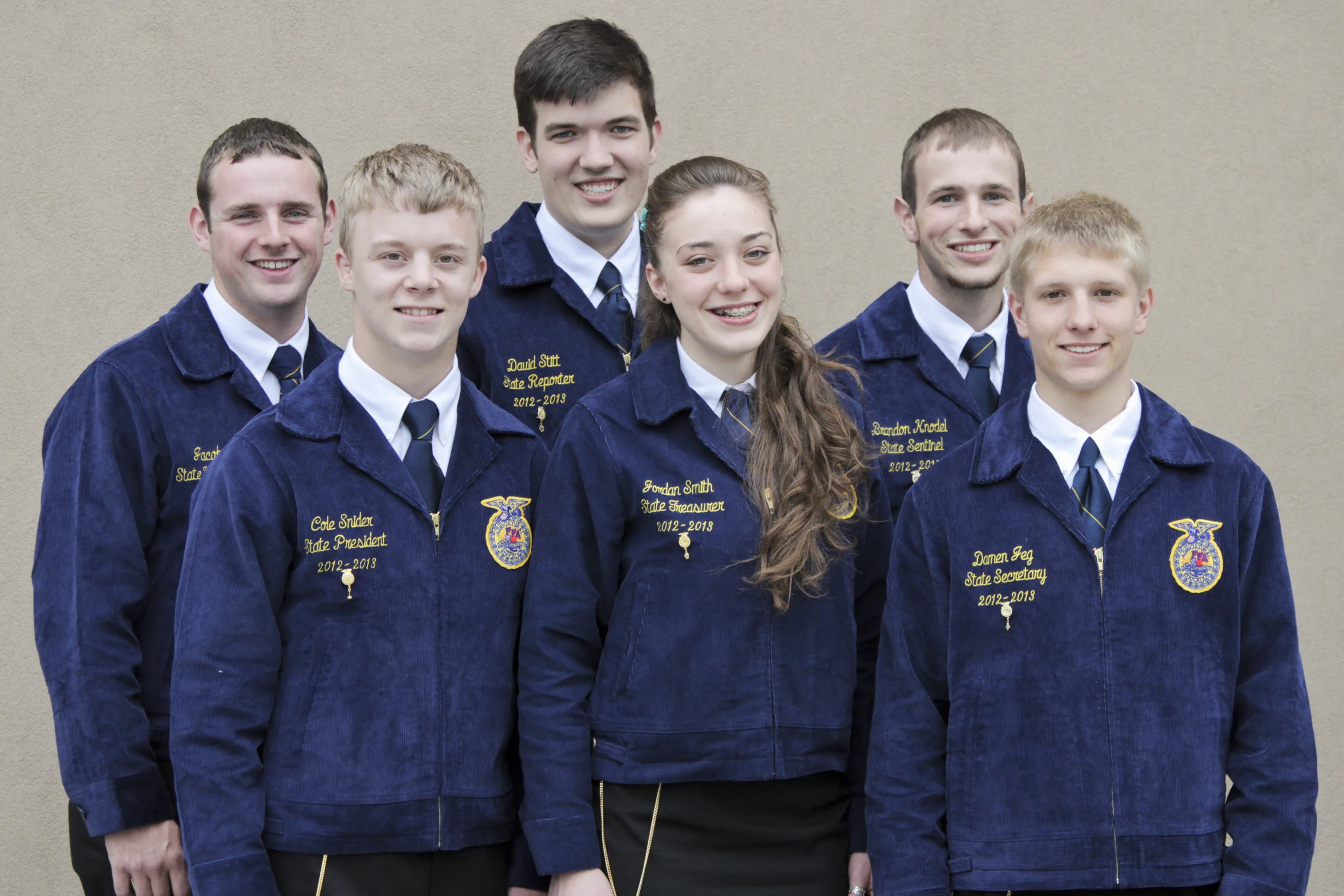 From left to right: Vice President Jake Barth, President Cole Snider, Reporter David Stitt, Treasurer Jordan Smith, Sentinel Brandon Knodel, Secretary Damen Jeg.