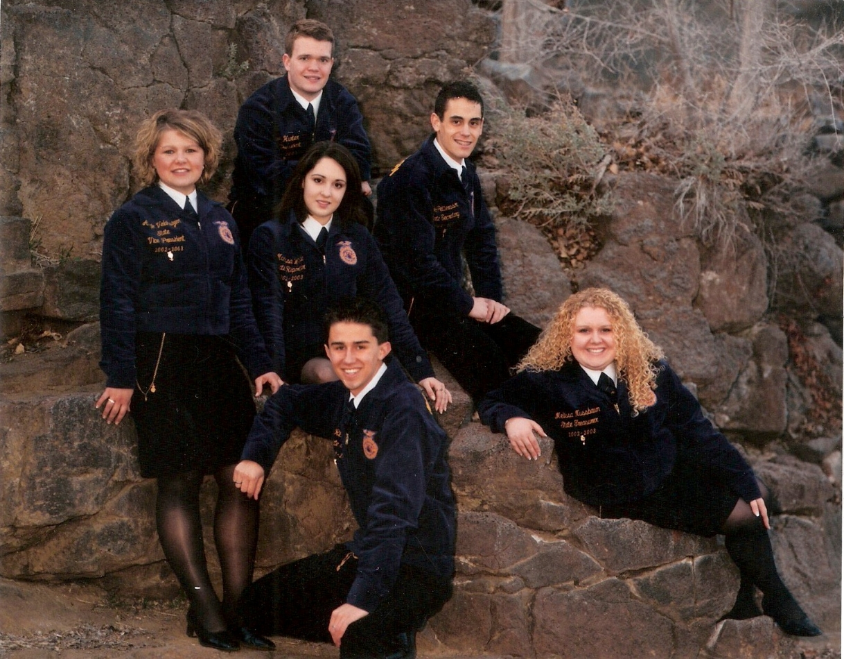 Front: Sentinel Ricardo Ibarra, Treasurer Melissa Nussbaum. Middle: Vice President Angie Veldhuizen, Reporter Marissa Wilke, Secretary Per Petterson. Back: President Dustin Hurter.