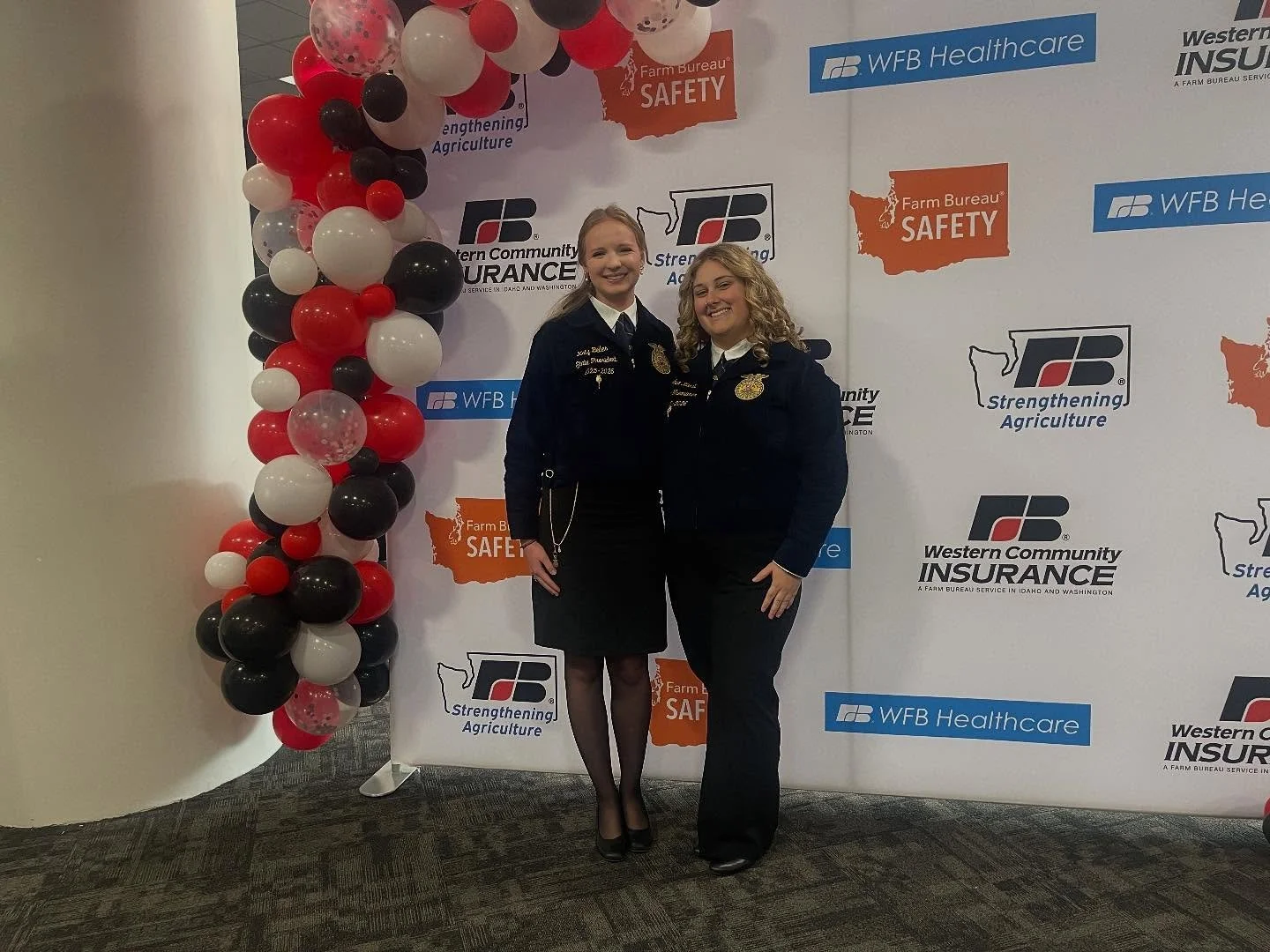 Washington FFA state officers Katy and Ava spent the day at the Washington Farm Bureau Federation Annual Meeting in Wenatchee, WA. They attended sessions, hosted a Parliamentary Procedure workshop, and connected with passionate leaders from across th
