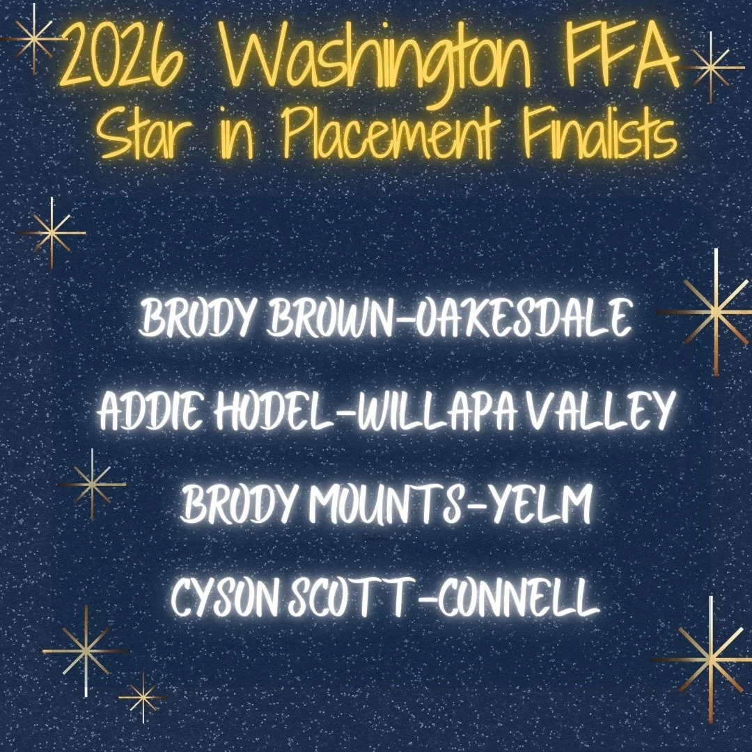 Congratulations to our State Star Finalists! This list recognizes FFA members that have gone above and beyond in their attitude, involvement, community service and supervised agricultural experience. Finalists for these awards have mastered skills in