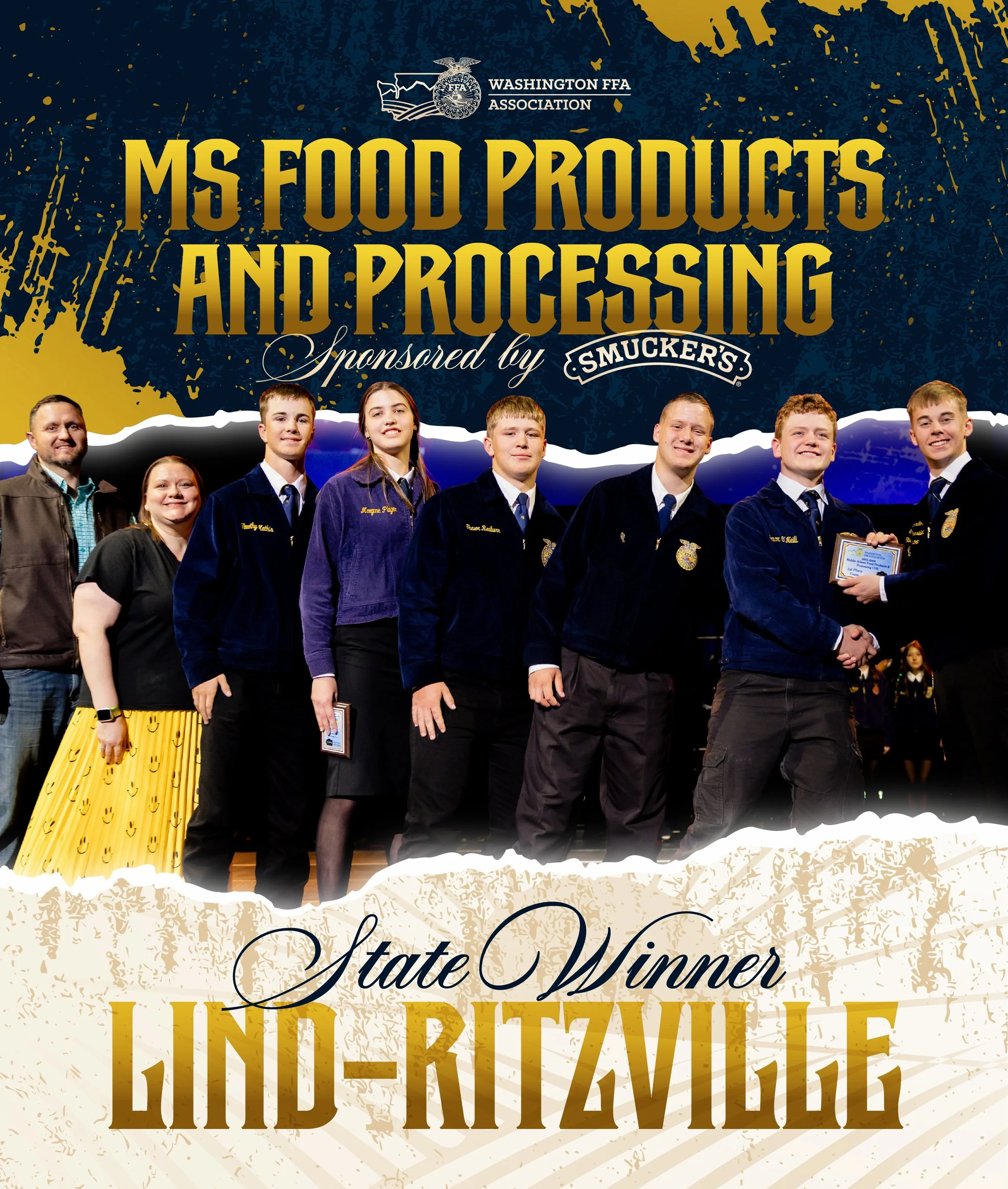 🏆 RESULTS UPDATE 🏆

Congratulations to Lind-Ritzville 1, our state-winning team, and Ladd Baser (Pomeroy 1), our high individual in the Middle School Food Products &amp; Processing Career Development Event!&nbsp;🍖

Top 8 teams:
&raquo; 2nd :: Conn