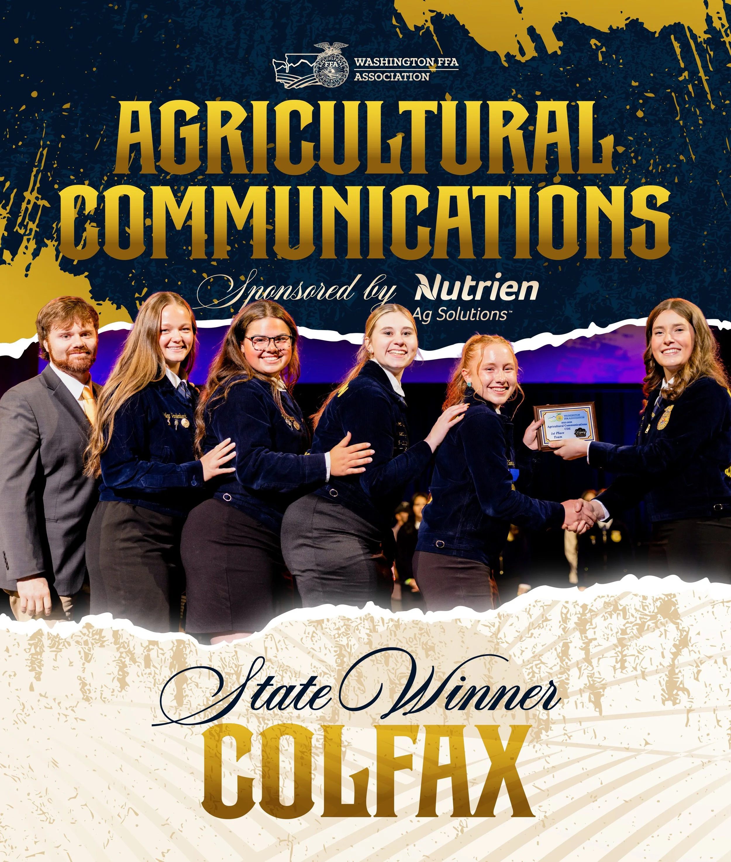 🏆 RESULTS UPDATE 🏆

Congratulations to Colfax, our state-winning team in the Agricultural Communications contest!&nbsp;🎥

Finalists:
&raquo; 2nd :: Yelm
&raquo; 3rd :: Ellensburg 2
&raquo; 4th :: Lake Washington 1
&raquo; 5th :: Castle Rock
&raquo