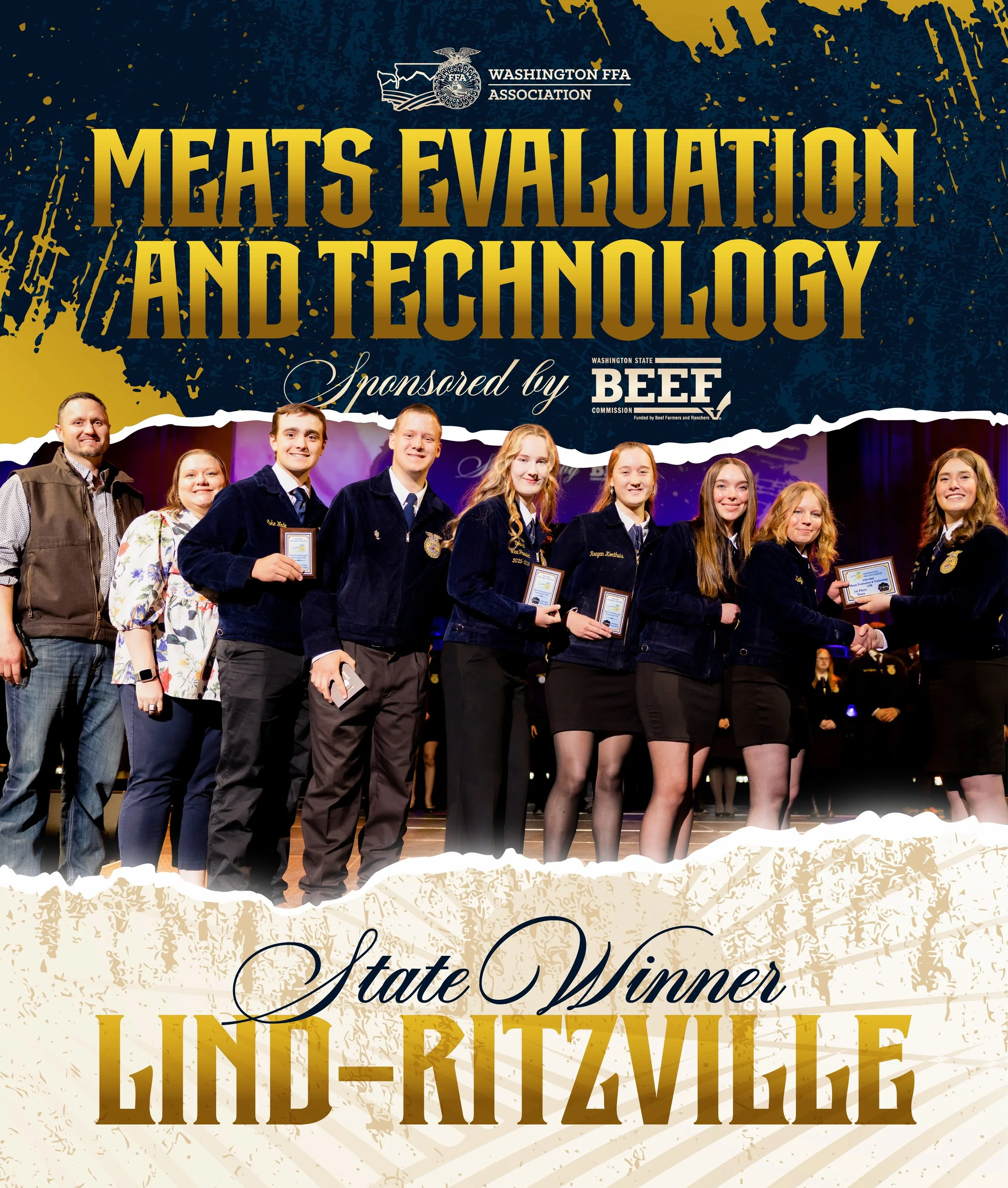🏆 RESULTS UPDATE 🏆

Congratulations to Lind-Ritzville, our state-winning team, and Landon Williams (Lind-Ritzville), our high individual in the Meats Evaluation and Technology Career Development Event!&nbsp;🥩

Top 8 teams:
&raquo; 2nd :: Cashmere
