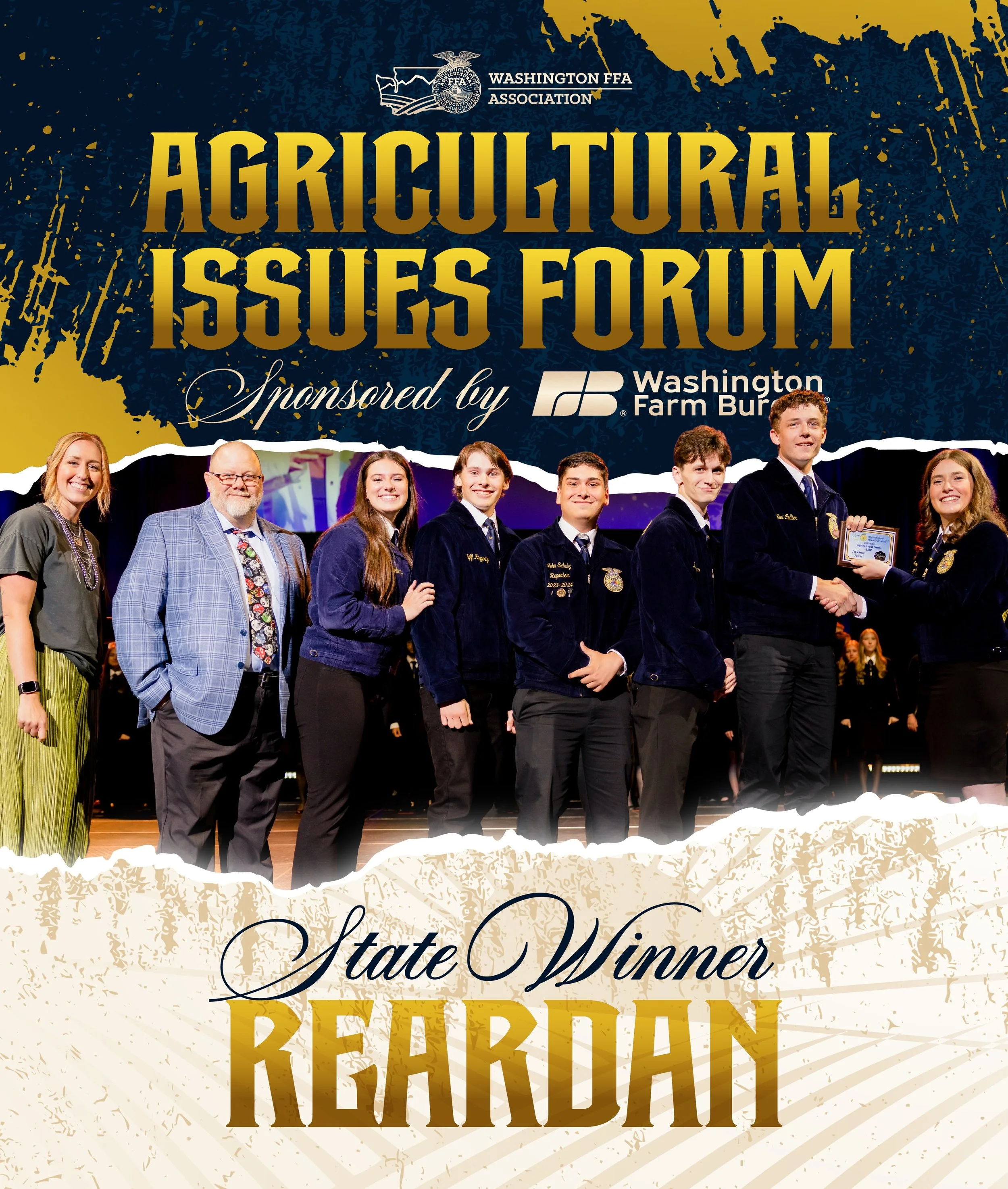 🏆 RESULTS UPDATE 🏆

Congratulations to Reardan (Wolves), our state-winning team in the Agricultural Issues Forum Leadership Development Event!

Finalists:
&raquo; 2nd :: Liberty
&raquo; 3rd :: Reardan (PFAS)
&raquo; 4th :: White River
&raquo; 5th :