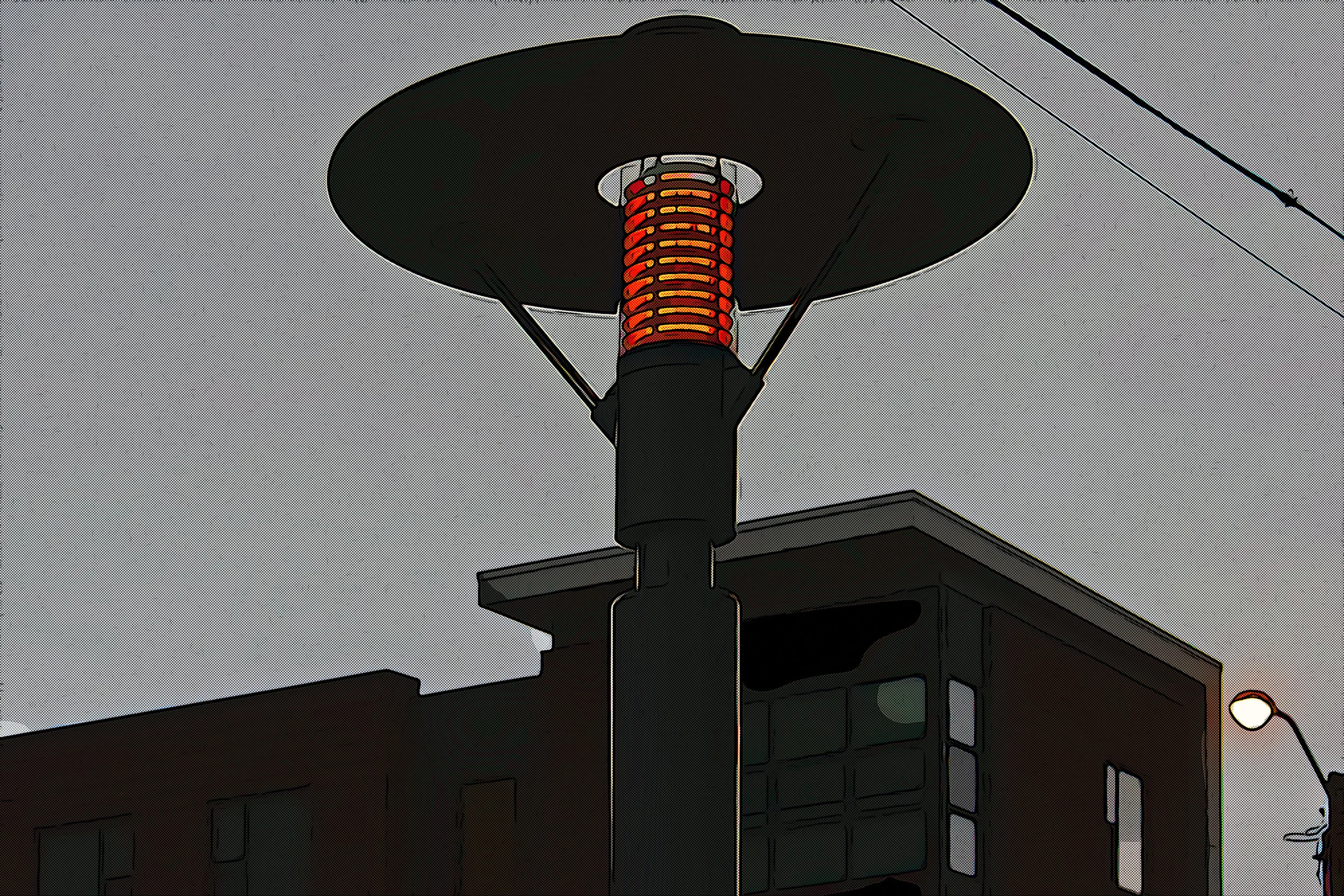 A light along the Indy Cultural Trail, behind the Metro, taken just after sunrise.