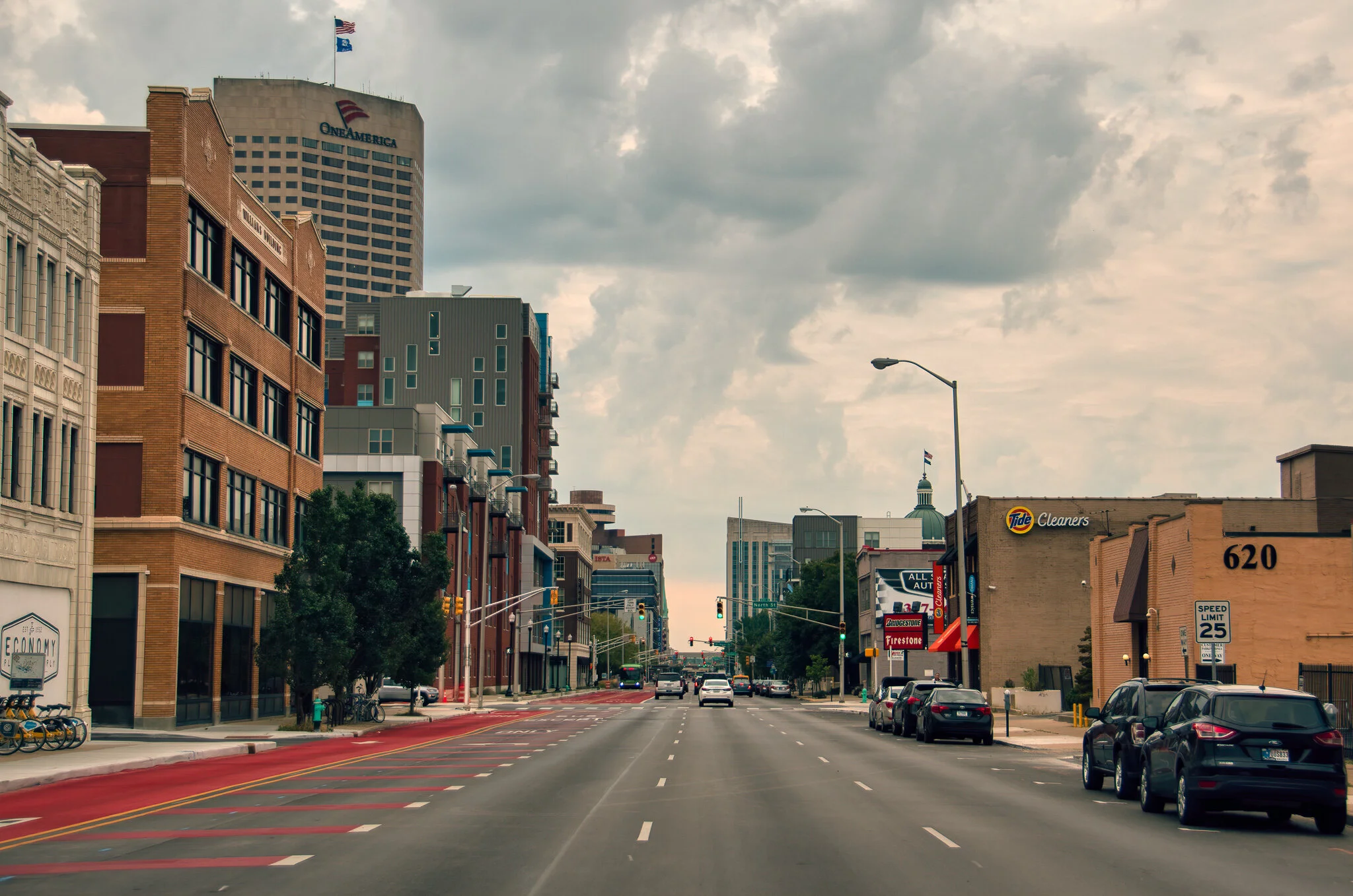 Capitol Avenue, looking south in Downtown Indianapolis.