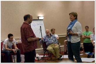  @michaelbolton and me at the 2008 AYE Conference - with experiential learning master @jerryweinberg observing