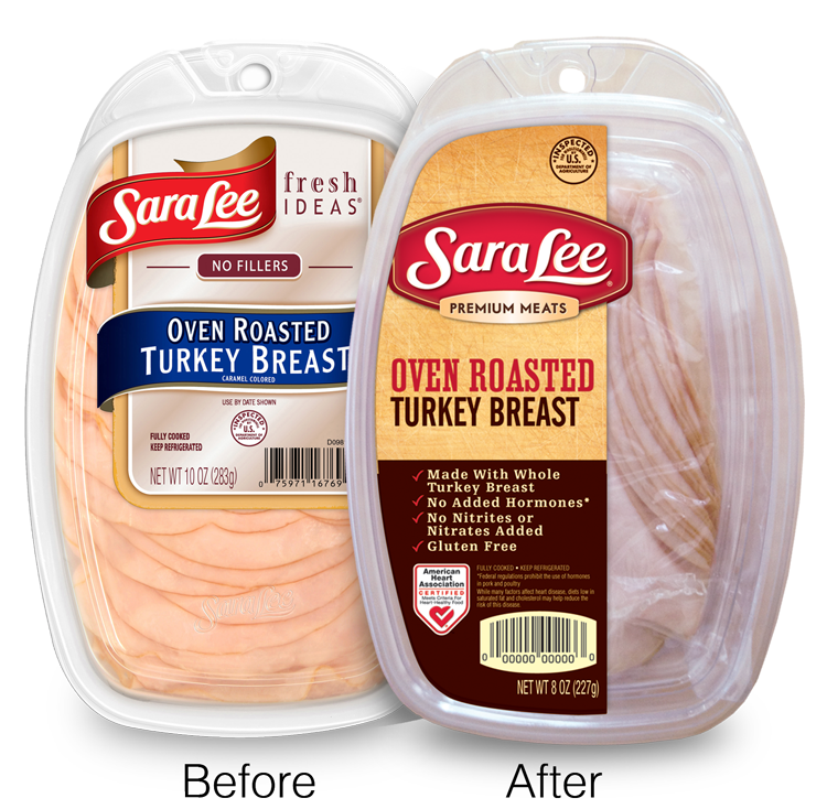 Before and After of Sara Lee packaging