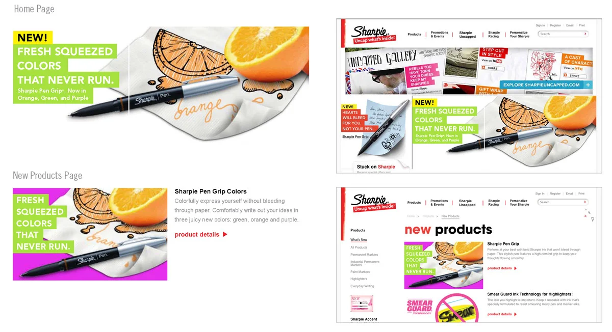 Web Development for Sharpie.com