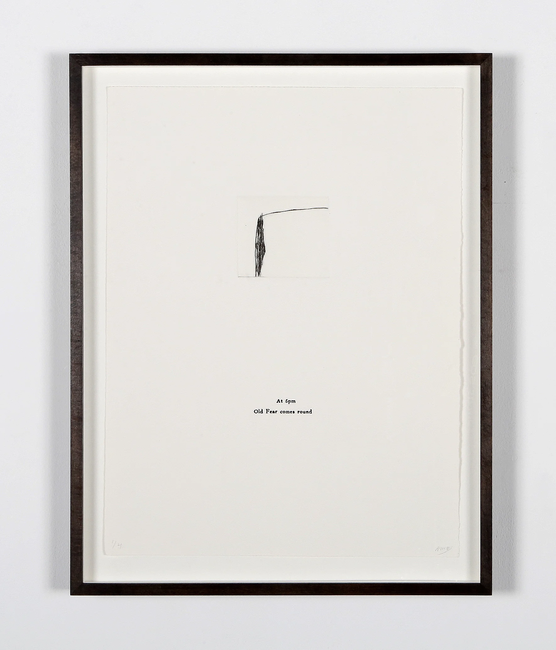 Old Fear (At 5pm Old Fear Comes Round), drypoint etching and letterpress, 30cm x 40cm, edition of 4, 2018