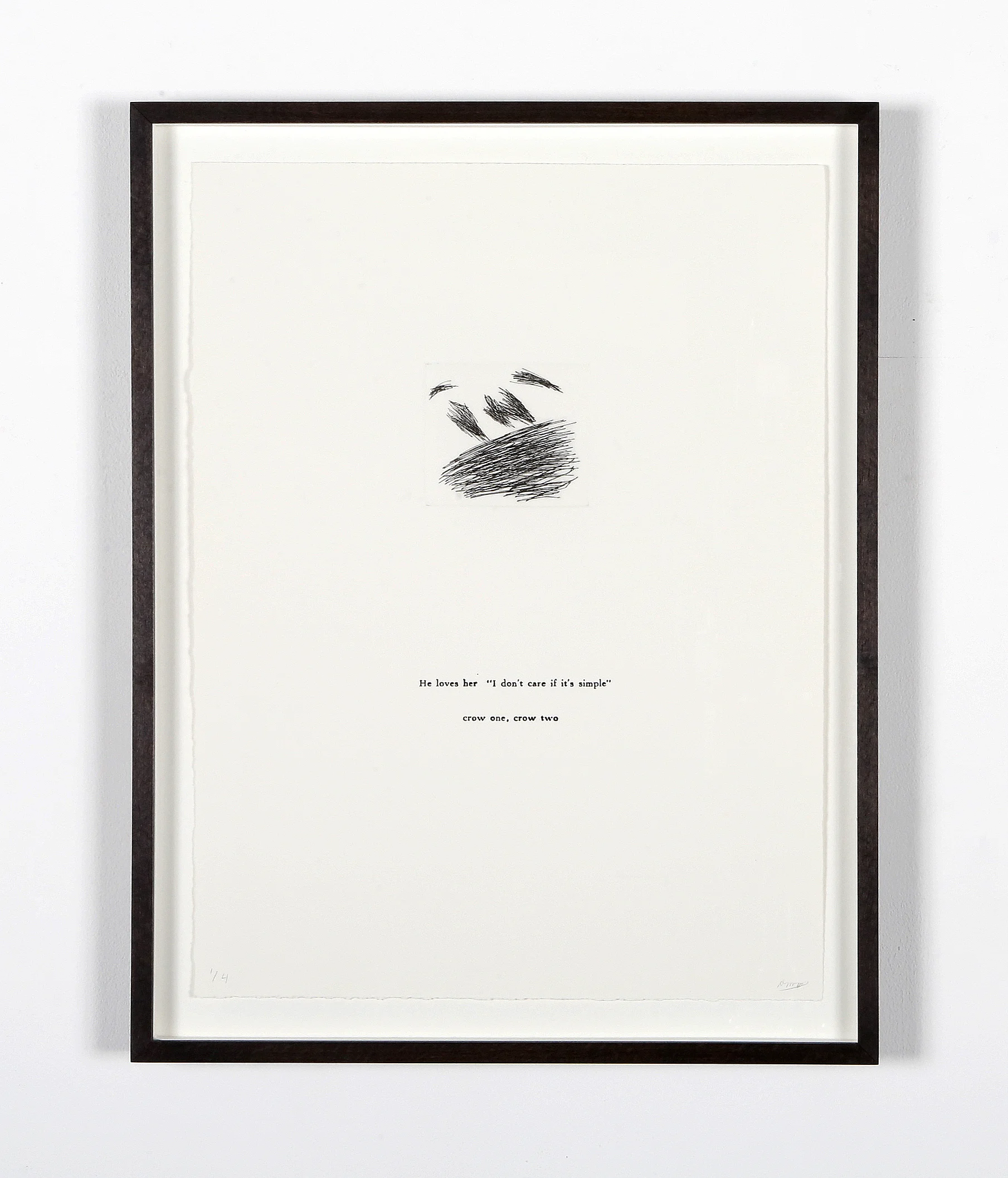 Old Fear (Crow one, crow two), drypoint etching and letterpress, 30cm x 40cm, edition of 4, 2018