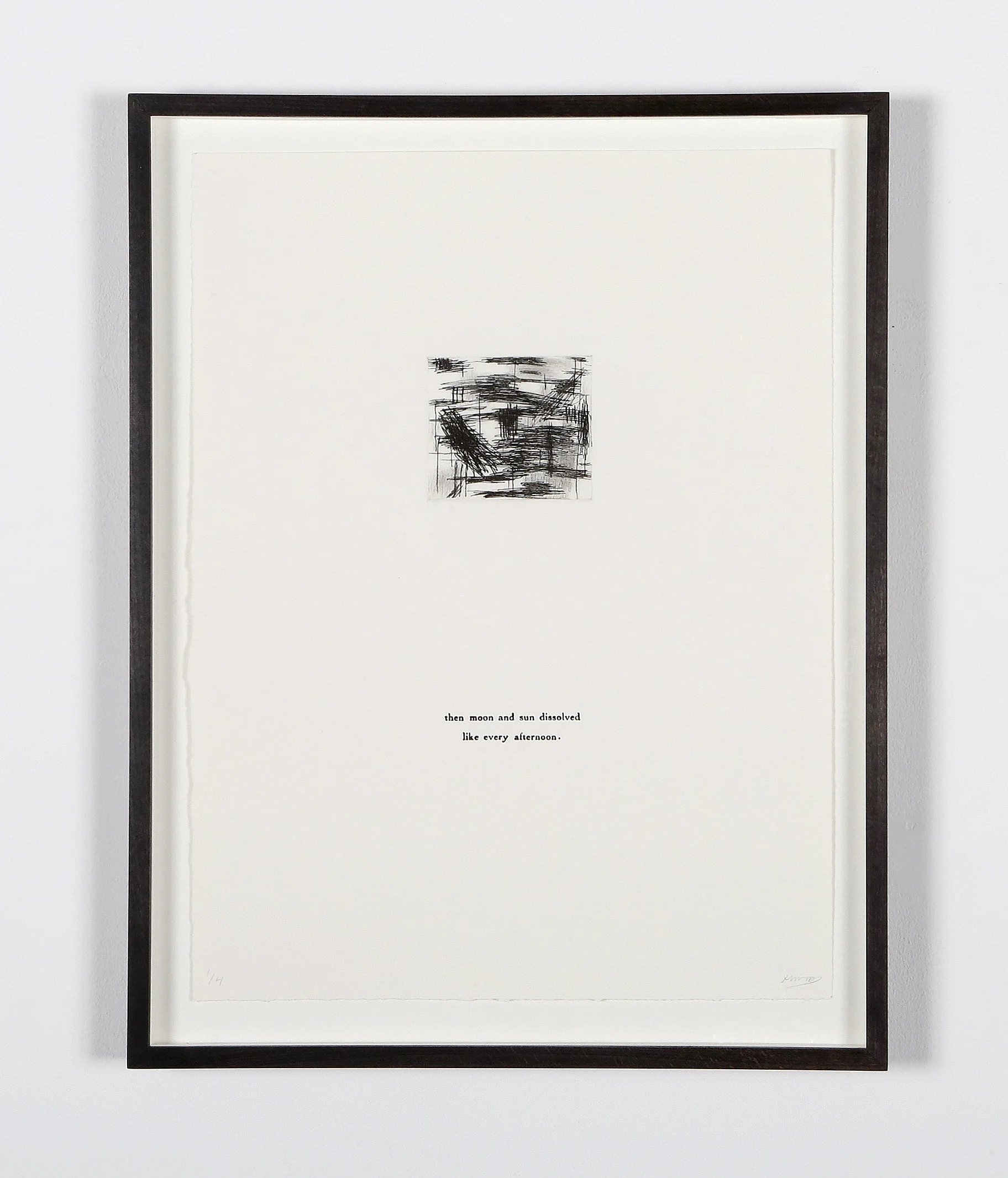 Old Fear (Then moon and sun dissolved), drypoint etching and letterpress, 30cm x 40cm, edition of 4, 2018