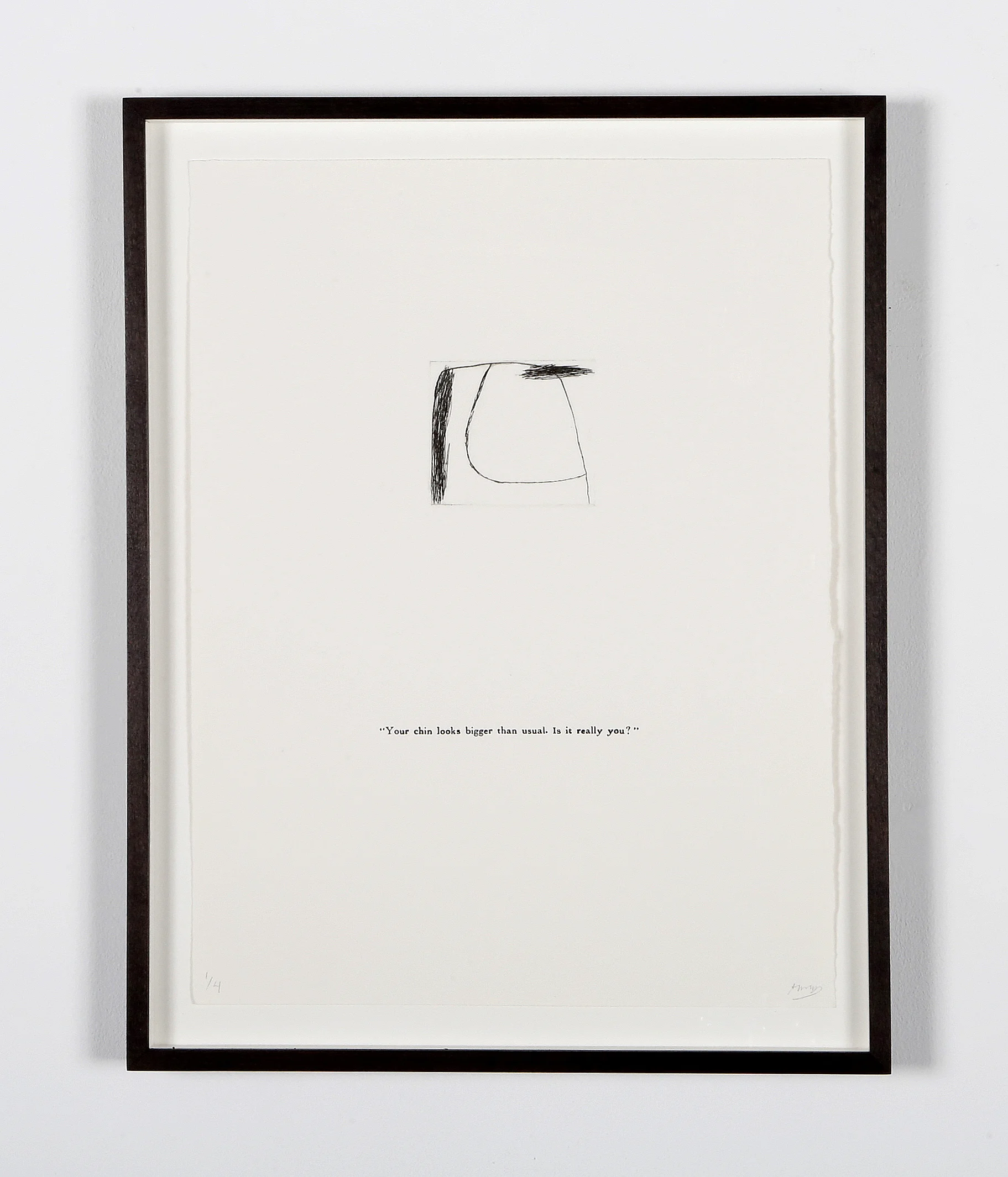 Old Fear (Your chin looks bigger than usual), drypoint etching and letterpress, 30cm x 40cm, edition of 4, 2018