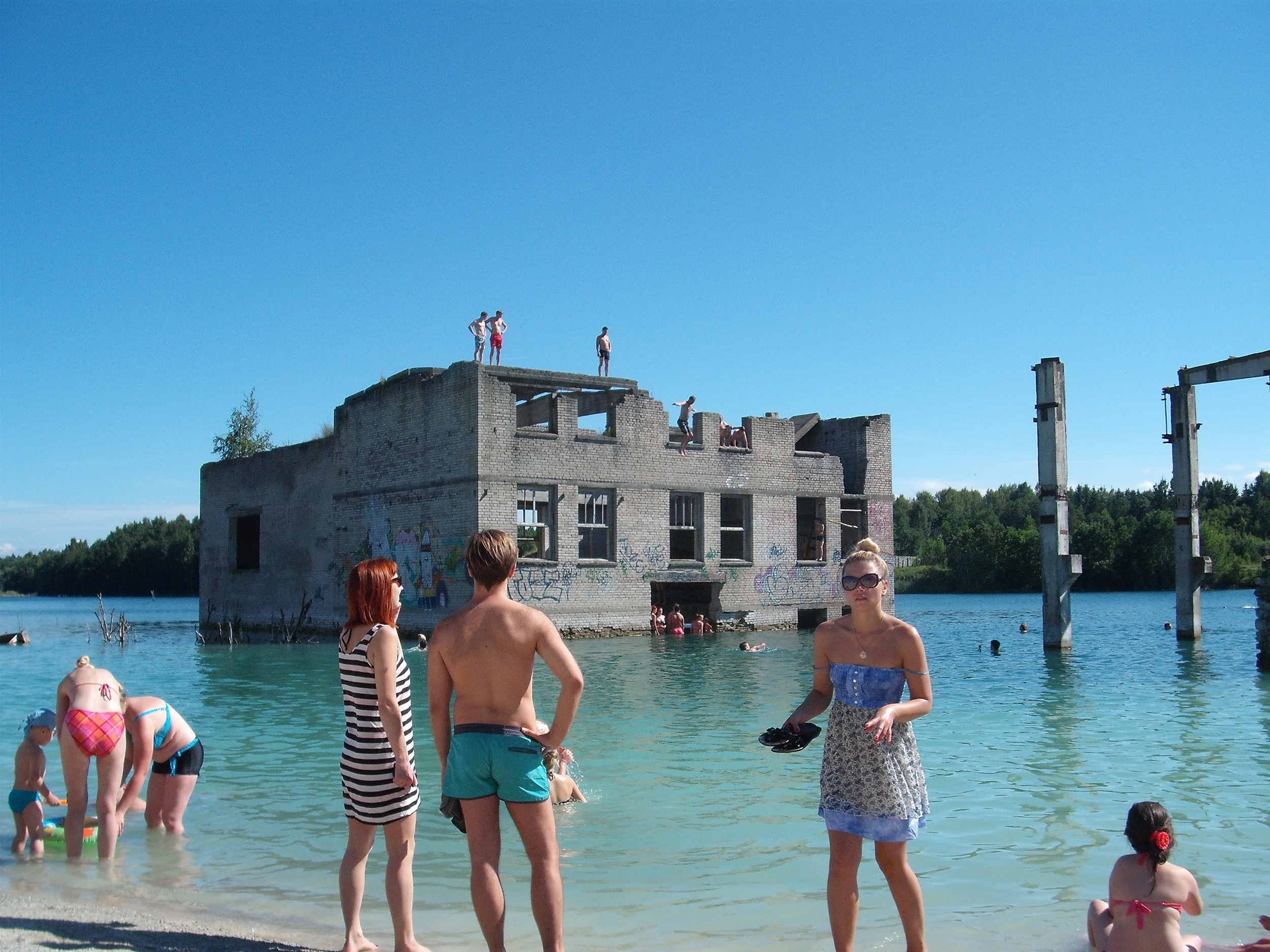 The water is clean enough to bathe or swim in