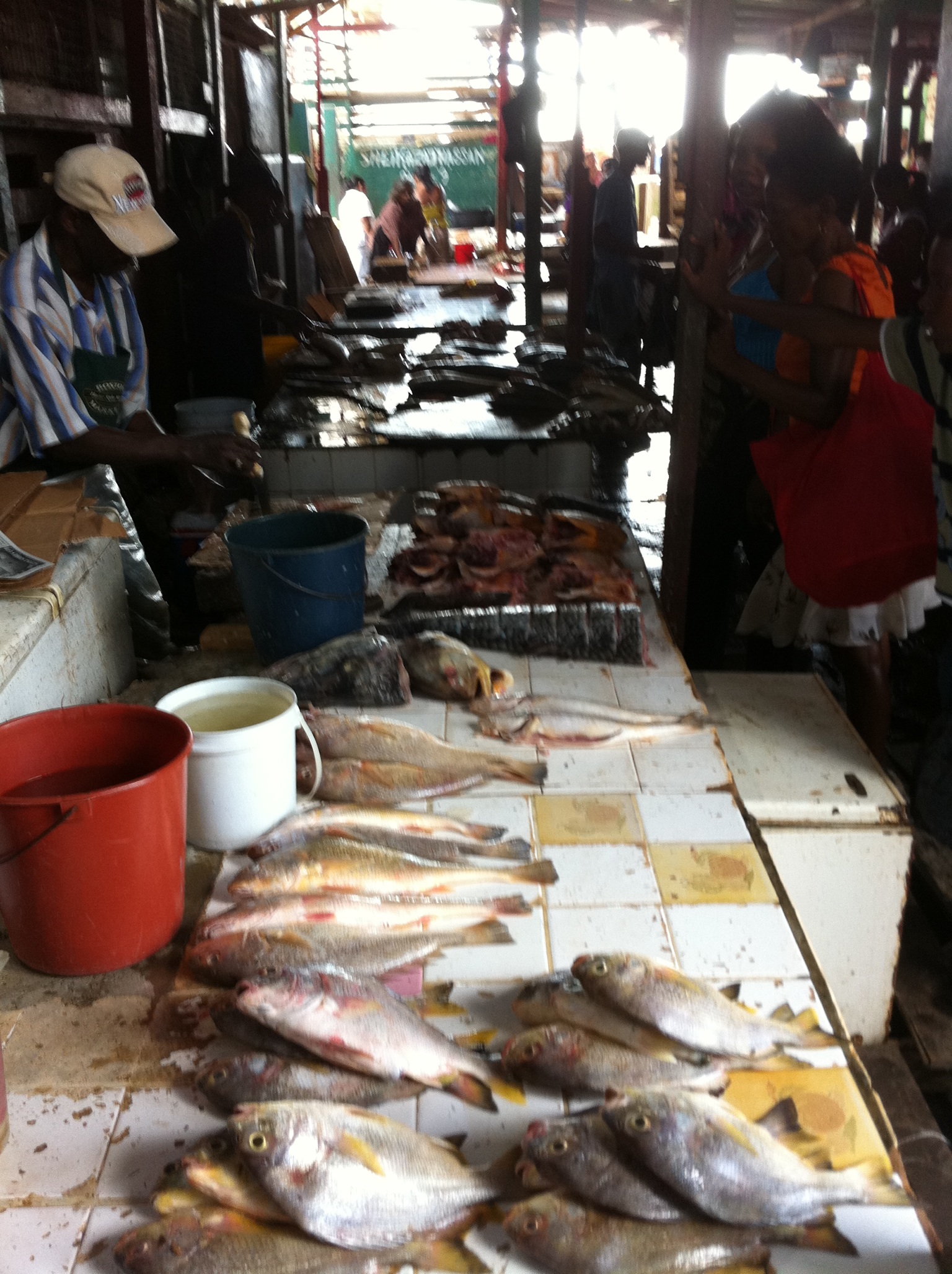 Inside the market building is a maze of stalls