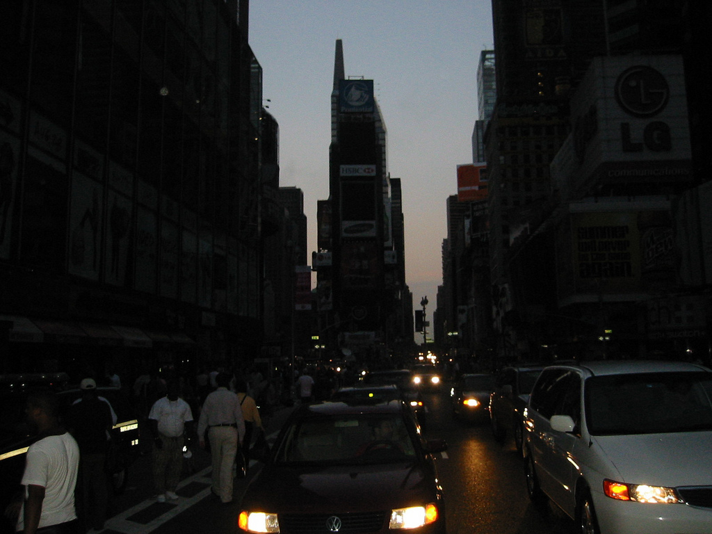 Even the iconically-lit Times Square went dark.