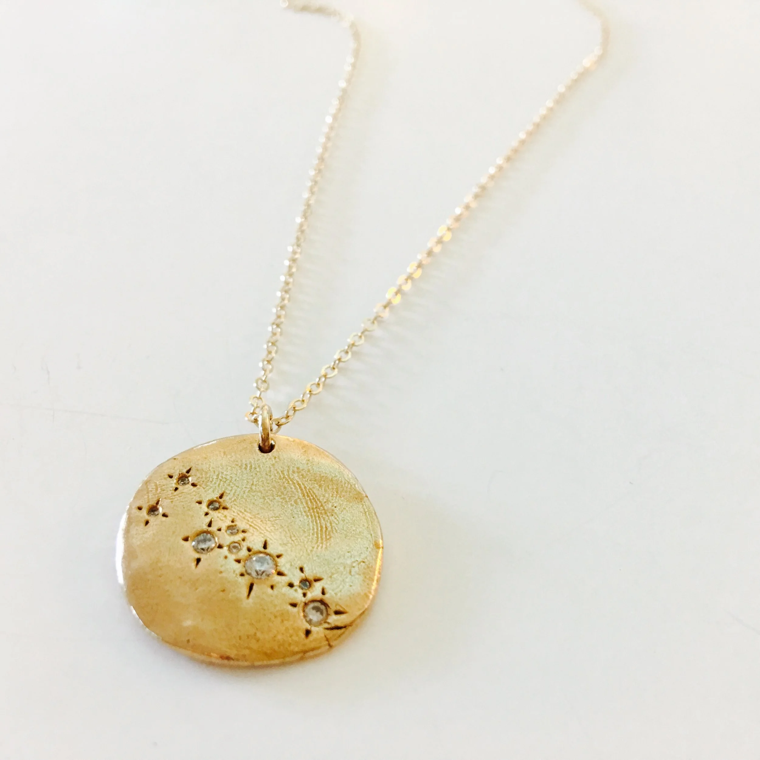 Bronze Zodiac Constellations with CZ Stars- Customizable