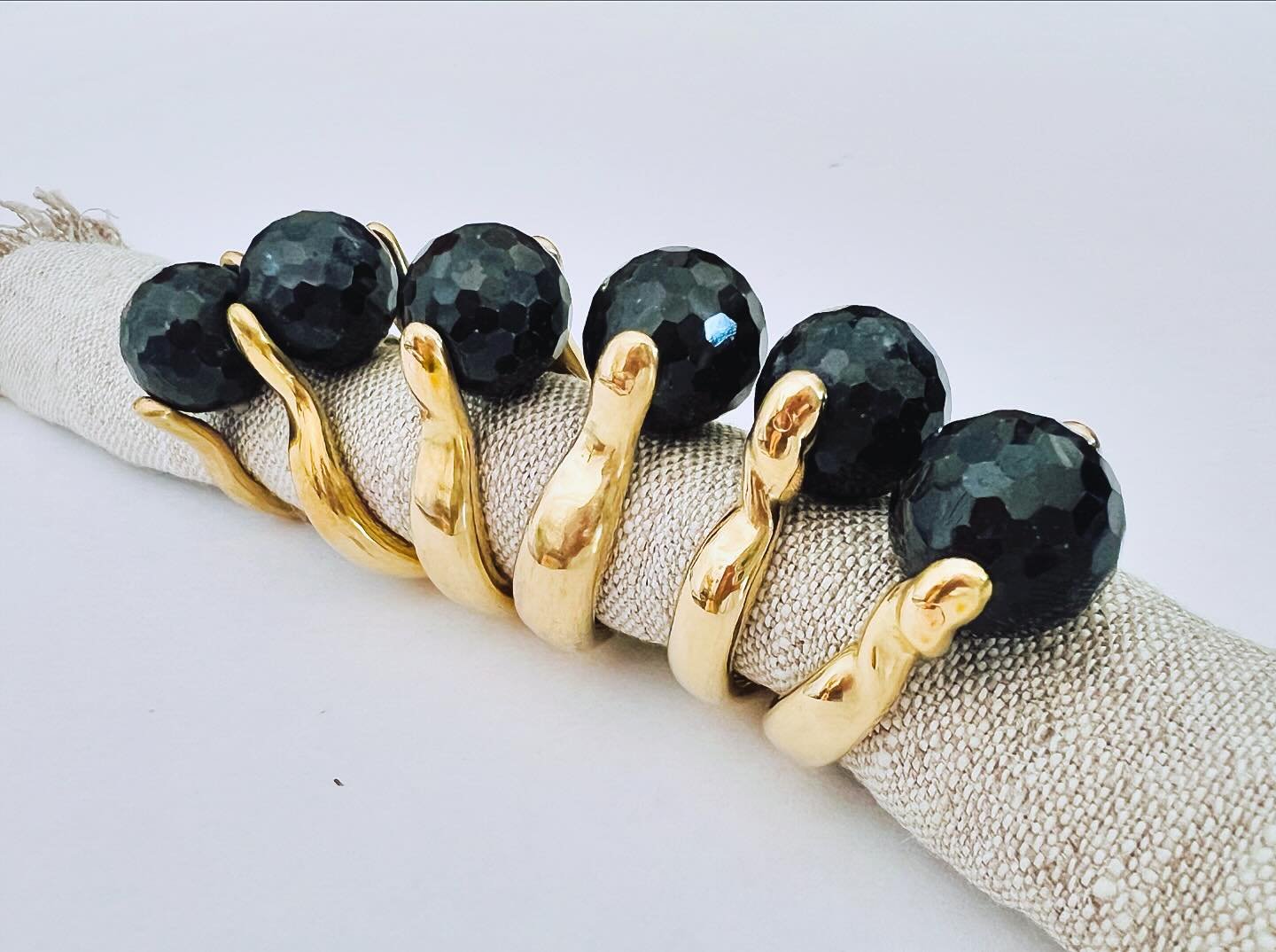 This nifty stack of blue sapphire rings will be available @magpi_shop this afternoon 3-6pm .
P.s. blue sapphire is a stone of calm and peace (in case you&rsquo;re in need, just sayin😉😘).
